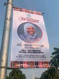 LAGOS STATE UNIVERSITY, (LASU) LECTURER EMERGES UNIVERSITY OF LAGOS, (UNILAG) OVERALL BEST PHD THESIS AWARD WINNER AT 54 CONVOCATION