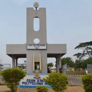 OSUN STATE POLYTECHNIC, IREE (OSPOLY) NOTICE TO ALL ND FULL TIME NEWLY ADMITTED STUDENTS FOR THE 2023/2024 ACADEMIC SESSION