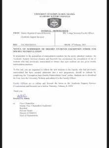 UNIVERSITY OF ILORIN ISSUES IMPORTANT NOTICES TO FRESH STUDENTS AHEAD MATRICULATION