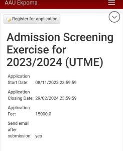 AMBROSE ALLI UNIVERSITY (AAU) EXTENDS ONLINE POST UTME REGISTRATION DEADLINE FOR THE 2023/2024 ACADEMIC SESSION