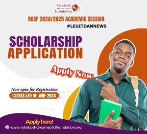 Rehoboth Dream Solid Foundation announces Scholarship Program for the 2023/2024 Academic Session