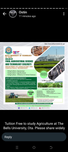 Bells University, Ota Declares Tuition-Free to Study Agriculture for the 2024/2025 Academic Session