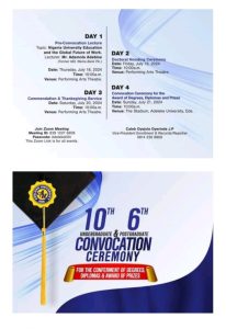 ADELEKE UNIVERSITY, EDE (AU) DECLARES 10TH UNDERGRADUATE AND 6TH POSTGRADUATE CONVOCATION CEREMONY