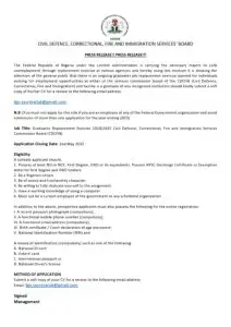FG BEGINS 2024/2025 GRADUATE REPLACEMENT EXERCISE FOR CIVIL DEFENCE, CORRECTIONAL, FIRE & IMMIGRATION SERVICES