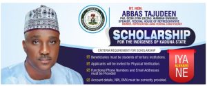 SPEAKER TAJUDDEEN ABBAS OPENS 2025 TERTIARY INSTITUTIONS APPLICATION PORTAL FOR SCHOLARSHIP GRANT FOR THE INDIGENTS OF ZARIA AND KADUNA STATE