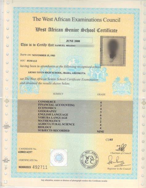 WAEC Certificate