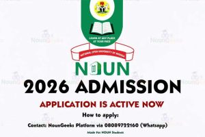 NOUN Opens 2026 Admission Application Nationwide