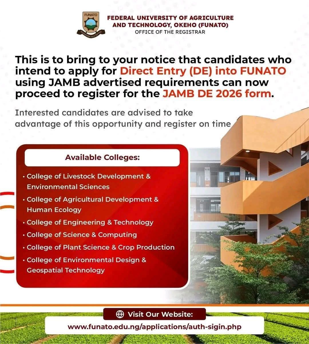FUNATO OPENS 2026 DIRECT ENTRY APPLICATION
