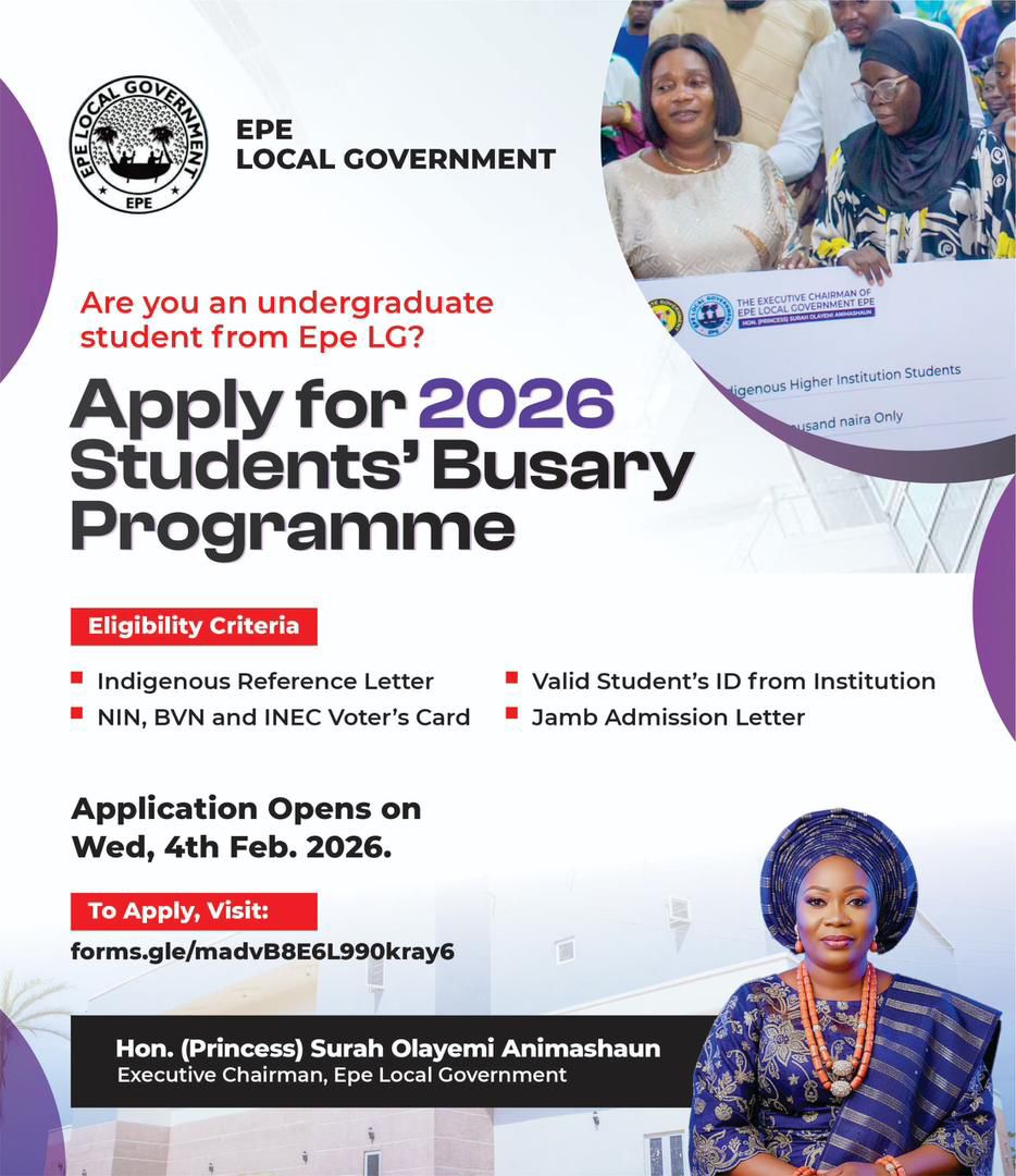 EPE LOCAL GOVERNMENT OPENS 2026 STUDENTS BURSARY APPLICATION